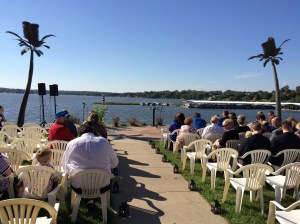 The wedding was NOT in Hawaii, which the palm trees may lead you to believe. 